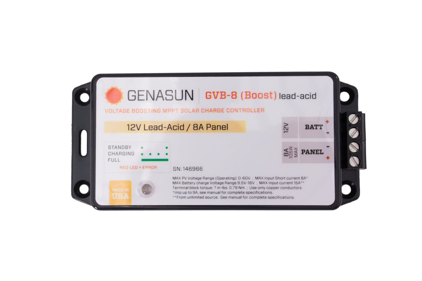 Genasun GVB-8 12V/24V/48V MPPT